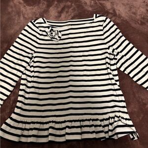 Kate Spade Black and White Striped Top